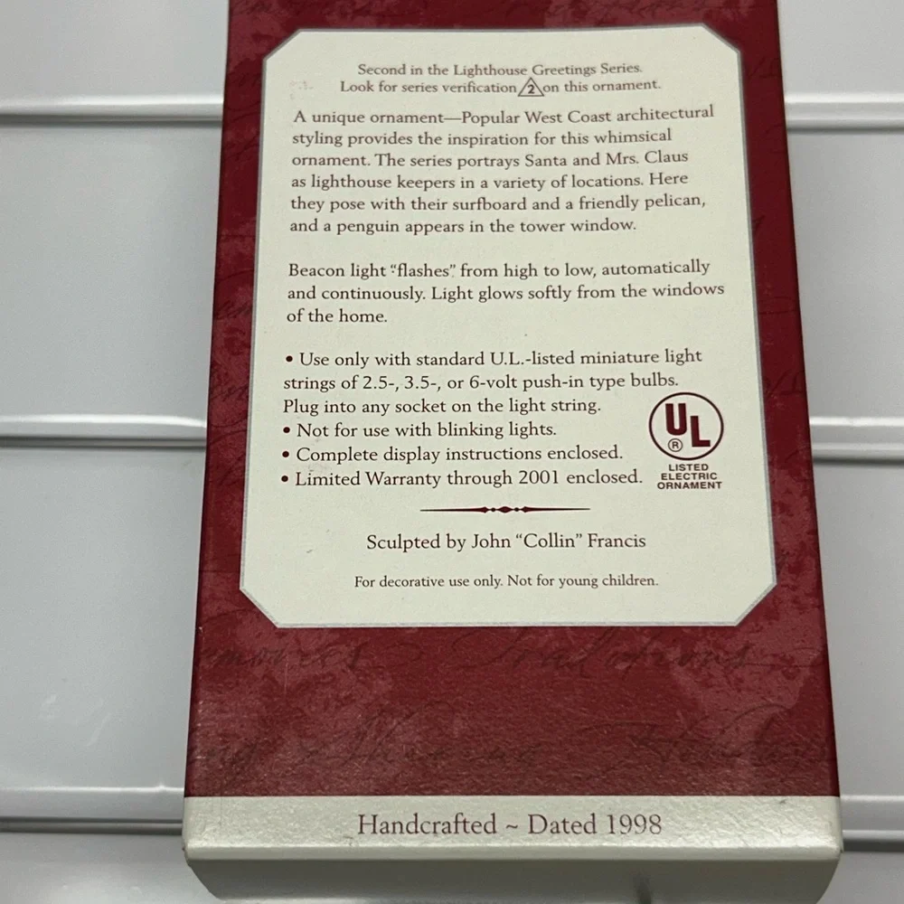 1998 Hallmark Keepsake Ornament Lighthouse Greetings Magic Collector Series